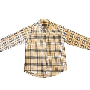 BOYS BURBERRY BEIGE SHIRT WITH ‘NOVA CHECK’ PATTERN SIZE 8